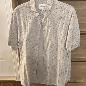 Lands' End Men's Casual Light Gray Patterned Shirt